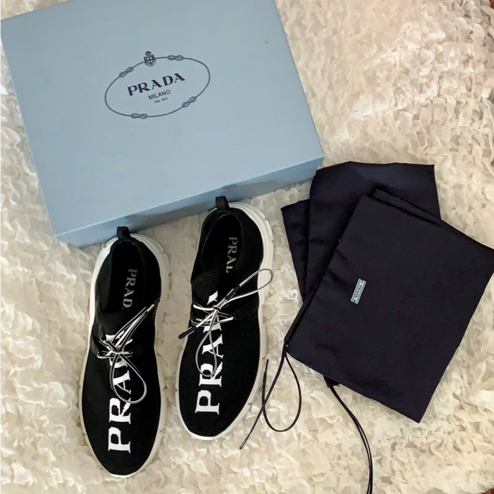 Prada knit logo sneakers
